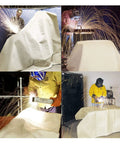 Heavy-Duty Welding Blanket For Sparks And Heat Protection, Fiberglass Fire Blanket, 10 Ft By 10 Ft in use during welding.