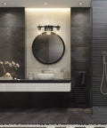 Modern bathroom with Dakota 5 Piece All In One Bathroom Set Includes Three Light Vanity Fixture With Seeded Glass Shades.