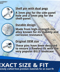 Heavy Duty Shelf Support Pins And Replacement Screws Compatible With Ikea Part 131372 Solid Zinc Alloy durable dual peg design.