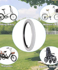 Two Pack 20x1.75 White Bike Tires And Tubes Set For Road Street E-Bike And Wheelchair shown with compatible vehicles