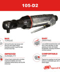 Quarter Inch Air Ratchet Wrench With 25 Ft Lb Torque And 250 RPM Compact Workhorse For Tight Spaces Durable Aluminum Body