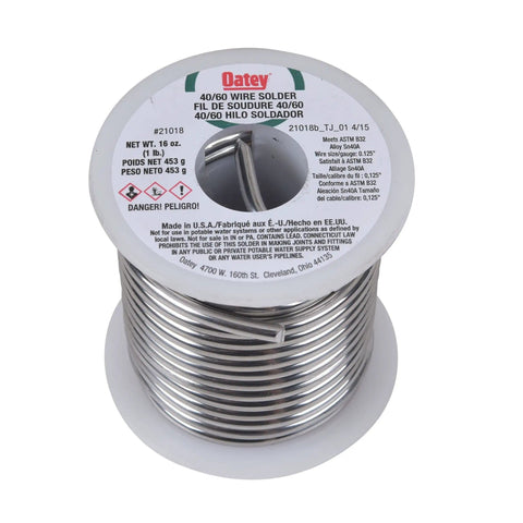 40/60 Tin Lead Wire Solder, 0.125 Inch Gauge, 1 Lb Spool, General Purpose Lead Solder For Electronics And Plumbing, Flux Required