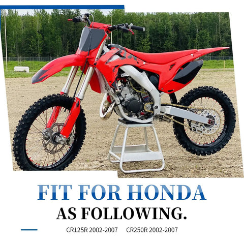 Kickass Premium Air Filter Cage And Wingnut Screw Kit For Honda CR125R CR250R Dirtbike Setup 2002 Through 2007 side view of bike