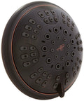 Close-up of 6 Function Luxury Shower Head With High Pressure Boost And Adjustable Wall Mount Anti Clog Nozzles For Low Flow Showers 2.5 GPM Oil Rubbed Bronze Spa Quality Massaging And Rinsing Modes with visible anti-clog nozzles.