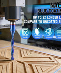 CNC Router Bits Set 1/8 Inch Shank 1/16 Inch Cutting Diameter Two Flute Upcut Flat Nose Carbide End Mills carving wood