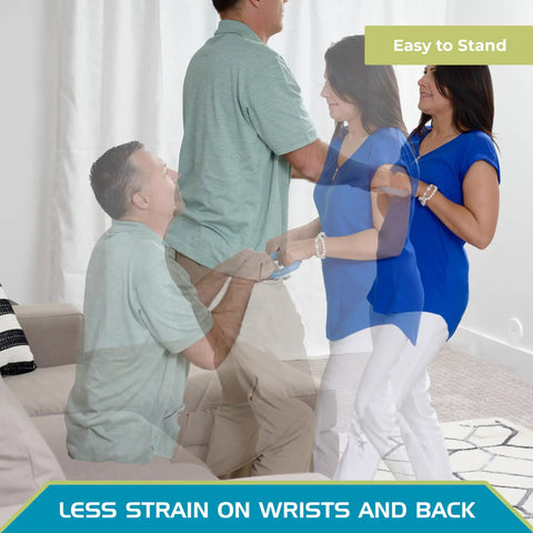 Handy Handle Lift Assist for Elderly and Disabled Easy Stand Helper with Rubber Grip in use for safe standing from a chair.