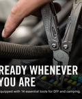 Wingman Multitool With Spring Action Pliers And Scissors Stainless Steel 14 Tools In One For Home Worksite And Outdoors use