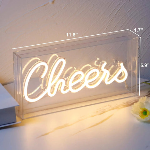 Plug And Play USB LED Lightbox Cheers Sign With 3D Neon Glow For Bar And Home Decor Wall Art And Desk Accessory Party Lighting