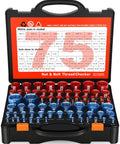 Top Shelf 75 Piece Nut And Bolt Thread Checker Kit With Sae And Metric Identifiers, CNC machined gauges in a compact case.