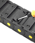 Heavy Duty Nylon Cable Drag Chain 30 X 57 Mm Closed Energy Carrier With End Connectors For Cnc Routers showing detailed connector access.