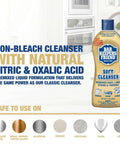 Soft Cleanser Liquid 2 Pack 13 Oz Bottles Multipurpose Cleaner and Rust Stain Remover for Stainless Steel Porcelain Ceramic Tile and More