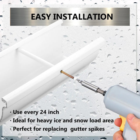 Seven Inch Gutter Screws With Five Inch Plastic Ferrule Pack Of Twenty Durable White Nails And Spikes For Sagging Gutters Easy Install No Fuss Gutter Fasteners For Maintenance