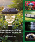 2 In 1 Solar Lights Outdoor Pack Of 10 Led Pathway Lights No Fuss Black Warm White Waterproof Modern Style For Garden Pathway