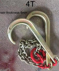 Badass Heavy Duty Hauling Chain With Double Trailer Hooks Built From Industrial Strength Electroplated Steel Ten Mm Thick Links Rated Five Ton Safe Working Load For Trucks And Rough Road Lugging, featuring 8mm chain and two hooks.