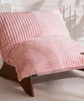 Striped cross pink two in one living room chair with frame and removable cover, three position backrest, cozy soft lounge