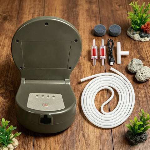 Pond Aerator With Back Clip, 3 Mode Adjustable Oxygen Pump, USB Rechargeable Portable Air Bubbler for Outdoor Ponds and Aquariums