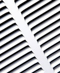 Close-up view of white Baseboard Return Air Grille for 30x6 Duct Opening with seven eighths inch margin turnback, powder coated finish.