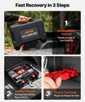 Portable Workhorse Winch 6000 Lbs 12V DC Electric With Synthetic Rope Wireless And Wired Remotes Box Style Recovery Kit With Fairlead Clevis Hook And Strap For ATV UTV Off Road Pulling Tasks in carry case