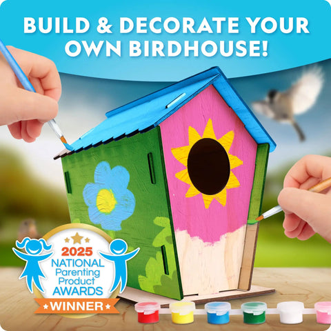 Fun DIY Wooden Birdhouse Kit For Kids And Families Build Your Own Birdhouse With Pre Cut Pieces And Paints For A Hands On Outdoor Habitat Project And Cozy Family Craft, painted wooden birdhouse