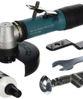 4-Inch Right Angle Depressed Center Wheel Grinder with accessories for weld and rust removal, professional-grade performance.