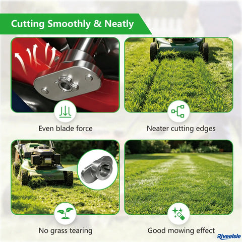 Rock Solid Heavy Duty Blade Adapter 25Mm Shaft With 1.19 Inch Bow Tie Fits Walk Behind Mowers showing even blade force and neat cutting.