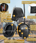 AM FM Radio Headphones With Digital Display Gel Ear Pads And Noise Reduction Earmuffs For All Day Hearing Protection Comfortable Yellow Safety Headset For Work Outdoors Or DIY Projects