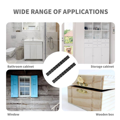 Wide range of applications for Six Pack Rock Solid Black Piano Hinges 18 Inch Heavy Duty Continuous Barrel Hinges for Cabinets.