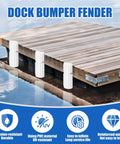 Boat Dock Bumpers And Fender Guards For Edge And Side Protection on wooden dock, Marine Grade PVC, UV Resistant, 2 Pack