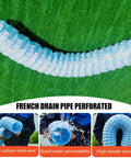 2 Inch Perforated French Drain Pipe for Flexible Infiltration and Groundwater Drainage System Built for Gardens Patios and Lawns