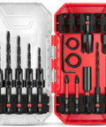 15 Piece Countersink Drill Bit Set For Woodworking M2 HSS Tapered Bits With Wood Plug Cutters in storage case