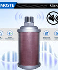 Exhaust Silencer For 1-1/4 Inch NPT Male Interface, Heavy Duty Industrial Noise Reduction, Durable Metal Housing