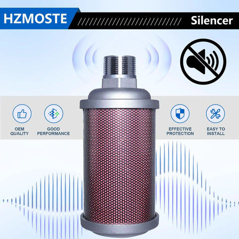 Exhaust Silencer For 1-1/4 Inch NPT Male Interface, Heavy Duty Industrial Noise Reduction, Durable Metal Housing