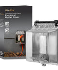 Outdoor Electrical Outlet Cover, Dual Gang Weatherproof Enclosure For Wet Locations, Waterproof Box Plug Covers, Black