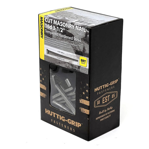 Heavy Duty Cut Head Masonry Nails 3 1/2 Inches 16D Tempered Hardened Steel For Furring Strips Cinder Block And Brick Walls Built Like A Tank Job Site Hardware 5 Lb Box Holds 75 Rugged Nails