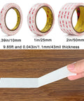Heavy Duty Double Sided Mounting Tape for Picture Hanging and Wall Art, 1 Inch Wide by 9.85 Feet Long, Removable Foam Adhesive Strips