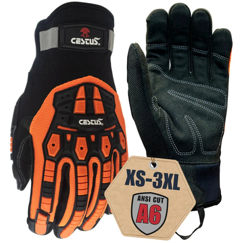 6161 ANSI A6 Cut Resistant Impact Gloves With Dense Fabric Palm Built To Last For Construction And Everyday Utility Puncture And Abrasion Protection Bulk Packs Of 1 3 10 And 50 Pairs In Sizes XS To 3XL