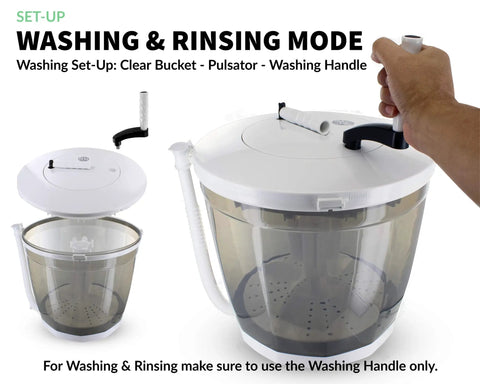 2 In 1 Mini Portable Washing Machine And Dryer Manual Hand Crank Non Electric Eco Friendly Go To Laundry Solution For Dorms Apartments RVs Camping Lightweight Compact Washer And Spin Dryer