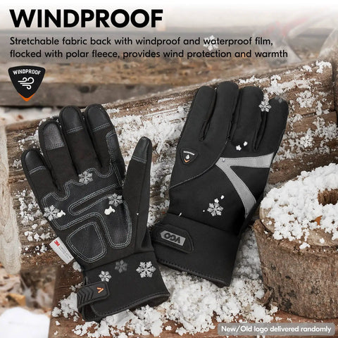Cold Weather Work Gloves With 3M Thinsulate C100 Lined For Ultra Warmth And High Dexterity Touchscreen Waterproof Insert