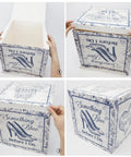 Vintage Floral Block Box Centerpiece Set of Four With Matching Champagne Flute Stands Is a Straight Up Party Starter for Glam Weddings and Bachelorette Celebrations, displayed in four angles showing the floral design and folding action.