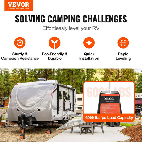 RV Leveling Blocks For Trailers And Campers, 6000 Lbs Capacity Polypropylene Stabilizer Blocks, heavy duty, supports 5th wheels