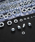 Assorted Stainless Steel Hex Nuts Kit With 430 Pieces, Coarse Thread Nut Set For Bolts, Metric M2 To M12, in compartment box