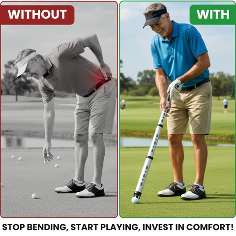 Before and after using Telescopic Golf Ball Retriever Kit With Detachable 3 Piece Retriever Golf Ball Scooper Cleaner Stamp Bag And Holder