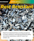 Open Steel Strapping Seals Half Inch By One And A Quarter Inch Galvanized Metal Banding Clips Piled in Box