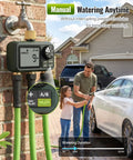 Brass Sprinkler Timer With Swivel 3 Outlet Go To Digital Irrigation System Kit For Garden Yard Lawn Programmable Auto Manual Rain Delay Watering 3 Independent Zones No Fuss Setup Outdoor Hose Timer attached to faucet