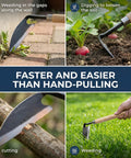 Pro Grade Weeding Sickle Garden Tool For Lawn And Grass Sharp High Carbon Steel Blade Hand Weeder With Durable Wooden Handle