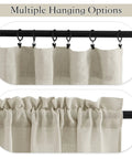 Cozy Angora Linen Textured Semi Sheer Window Curtain Set 2 Panels 36x36 Inches Rod Pocket Valances Tiers Hanging Options