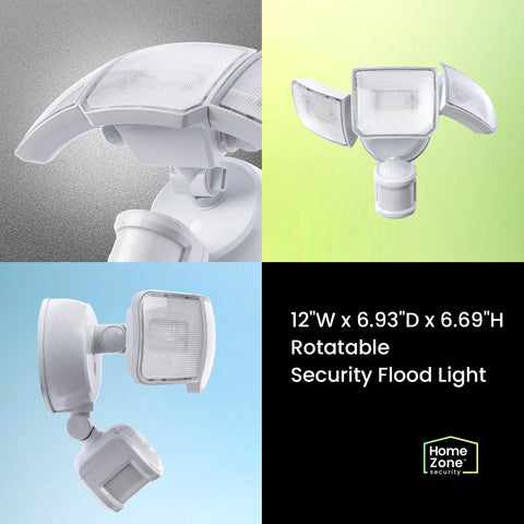 App Controlled Smart Flood Light with 3500 Lumens, 5000K, 3 Adjustable Heads, Weather Resistant Exterior, Rotatable Security Light