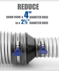 4 Inch To Two And A Half Inch Reducer Hose Adapter For Dust Collection Converts Four Inch Hose To Two And A Half Inch Vacuum Fitting