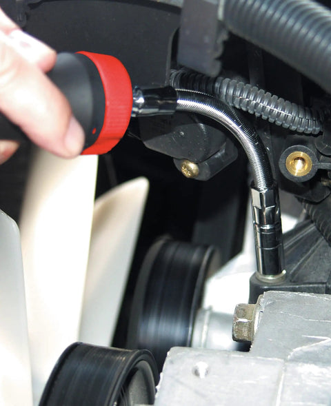 Using 40 Piece Ratcheting Screwdriver Set With Interchangeable Shafts and Handles, 8 Degree Swing for Tight Fasteners on car engine
