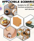 Ten Piece Natural Cork Self Adhesive Sheets Eight Point Three By Eleven Point Seven Inches One Millimeter Thick used for DIY coasters and wall decoration.